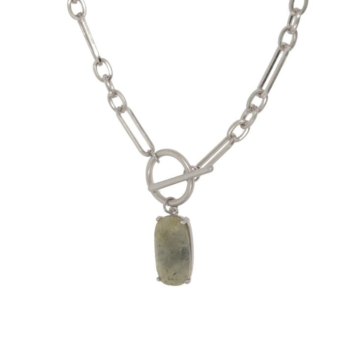 Silver Toggle Stone Necklace