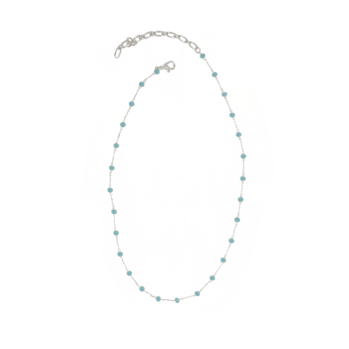 Turquoise Beads & Silver Necklace