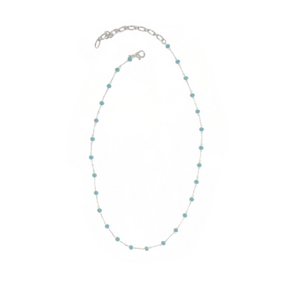 Turquoise Beads & Silver Necklace