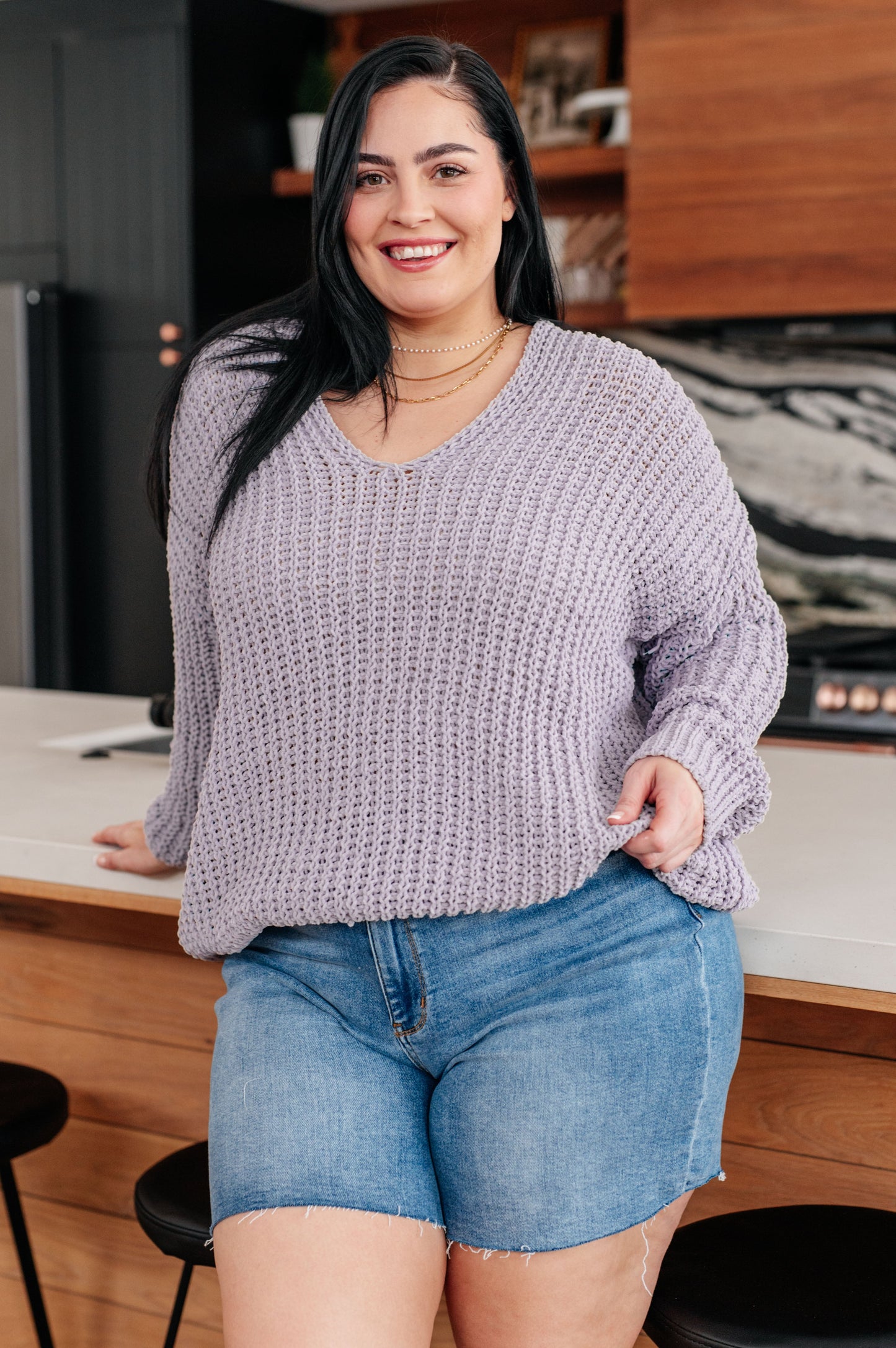 Captured My Interest Chunky V-Neck Sweater