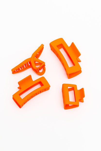 Claw Clip Set of 4 in Orange