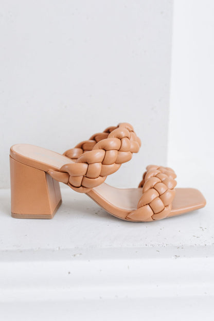 Maya Braided Heels in Tan