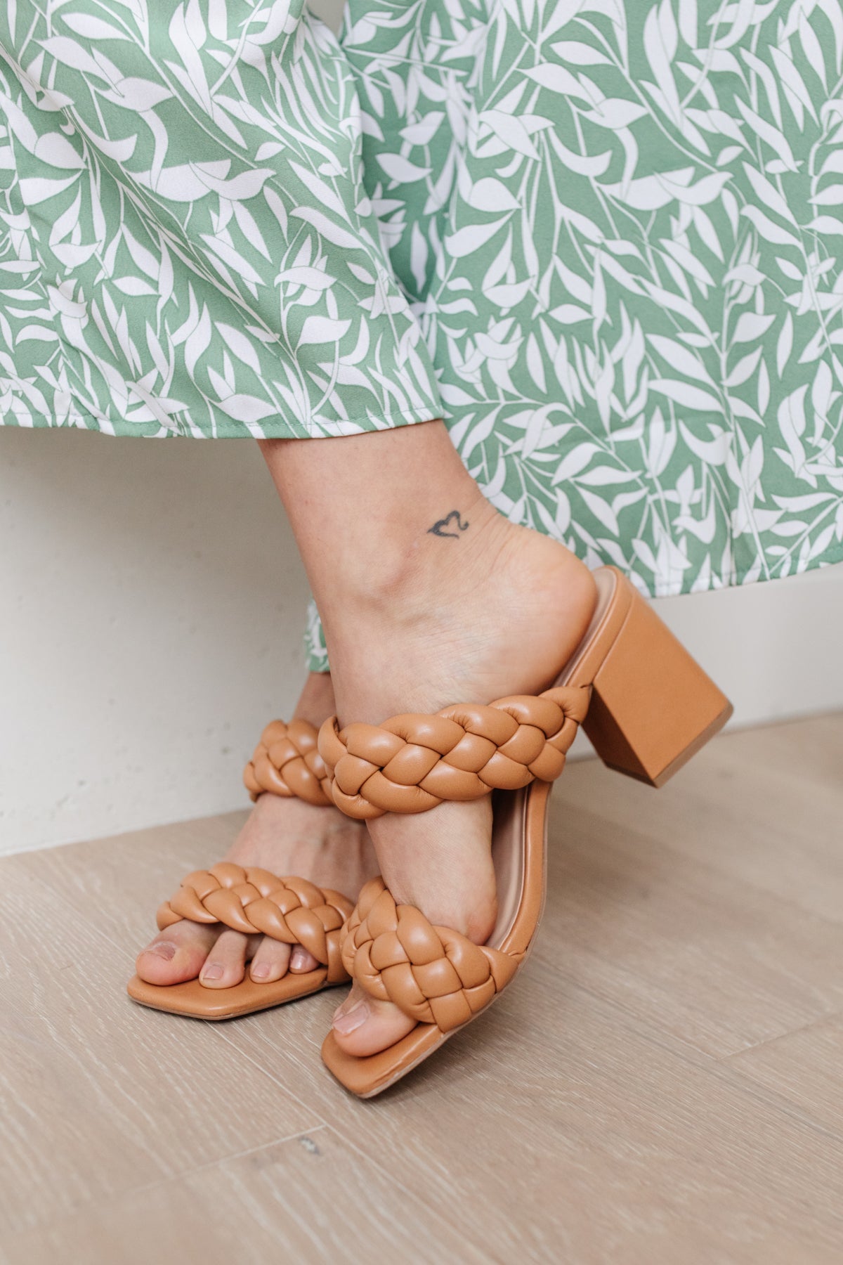 Maya Braided Heels in Tan